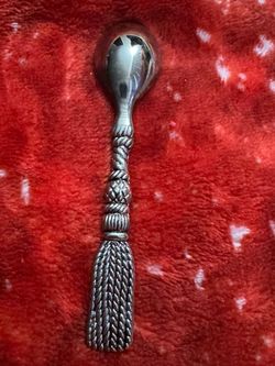 Silver Decorative Spoon with Rope Tassel Handle