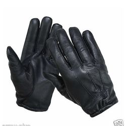 New Black Police Leather Tactical Duty Search Gloves 