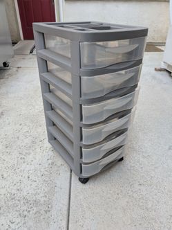 6 drawer plastic storage cart