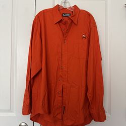 UVA CS Gear Orange Long-Sleeve Casual Button-Down Shirt size xl