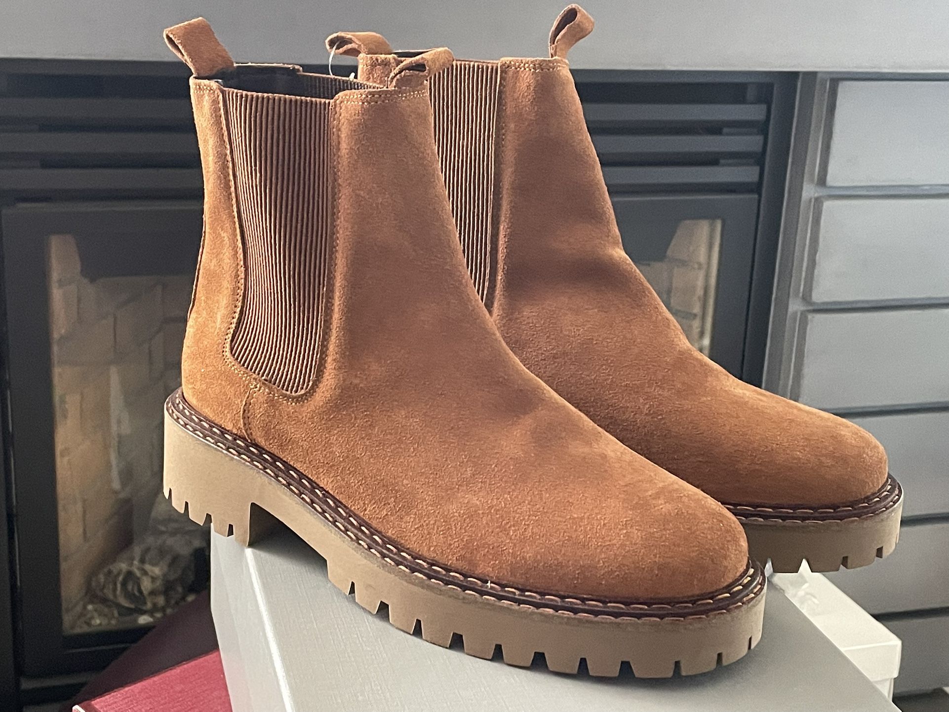 Made In Portugal Women Suede Leather Boots Size 9.5. Brand new with tags! No box.