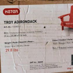 1 Keter Troy Adirondack Red Chair  
