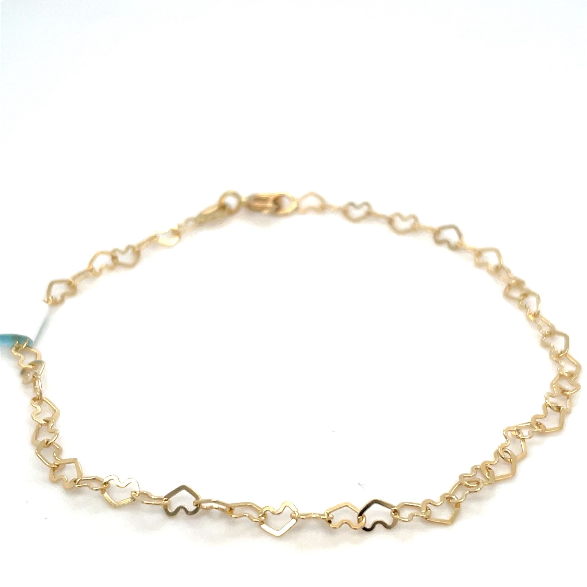 14Kt Yellow Gold 7” Heart Link Bracelet 1.10g 199468