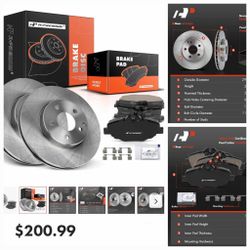 0390: BRAND NEW MERCEDES [2003-2009] Brake Rotor + Brake Pad, Set of 6, Front Driver & Passenger, A-Premium APBRPR1303