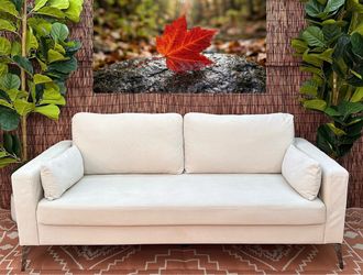 Free Delivery White Corduroy Couch