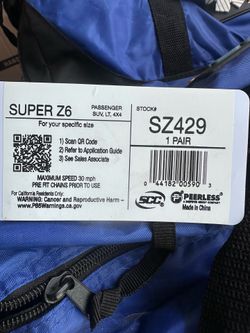 SCC Performance Super Z6 SZ429 Snow Chains/Cables | Used Once | Complete Set