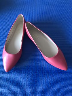 Red, pointy toe flats