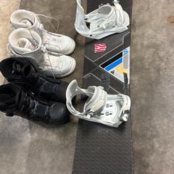 K2 Wiper 155 Cm Snowboard With Bindings And Boots Size 8, 9, 10