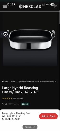 HexClad Large Hybrid Roasting Pan 14x16