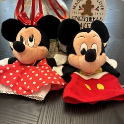 Vintage Mickey & Minnie Hand Puppets 
