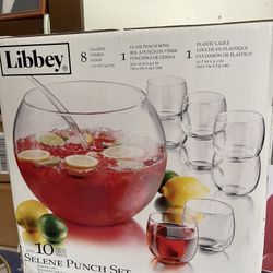 Punch Bowl with Matching glasses