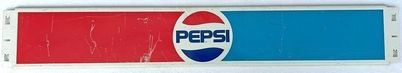 VINTAGE ORIGINAL 1970'S METAL PEPSI ADVERTISING SIGN - 36.5"x 5.75"