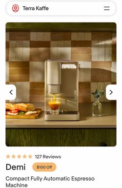 Terra Kaffe Demi Coffee Espresso Machine in Dune