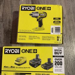 Ryobi 1/2 Inch  Middle Impact Wrench Combo New 
