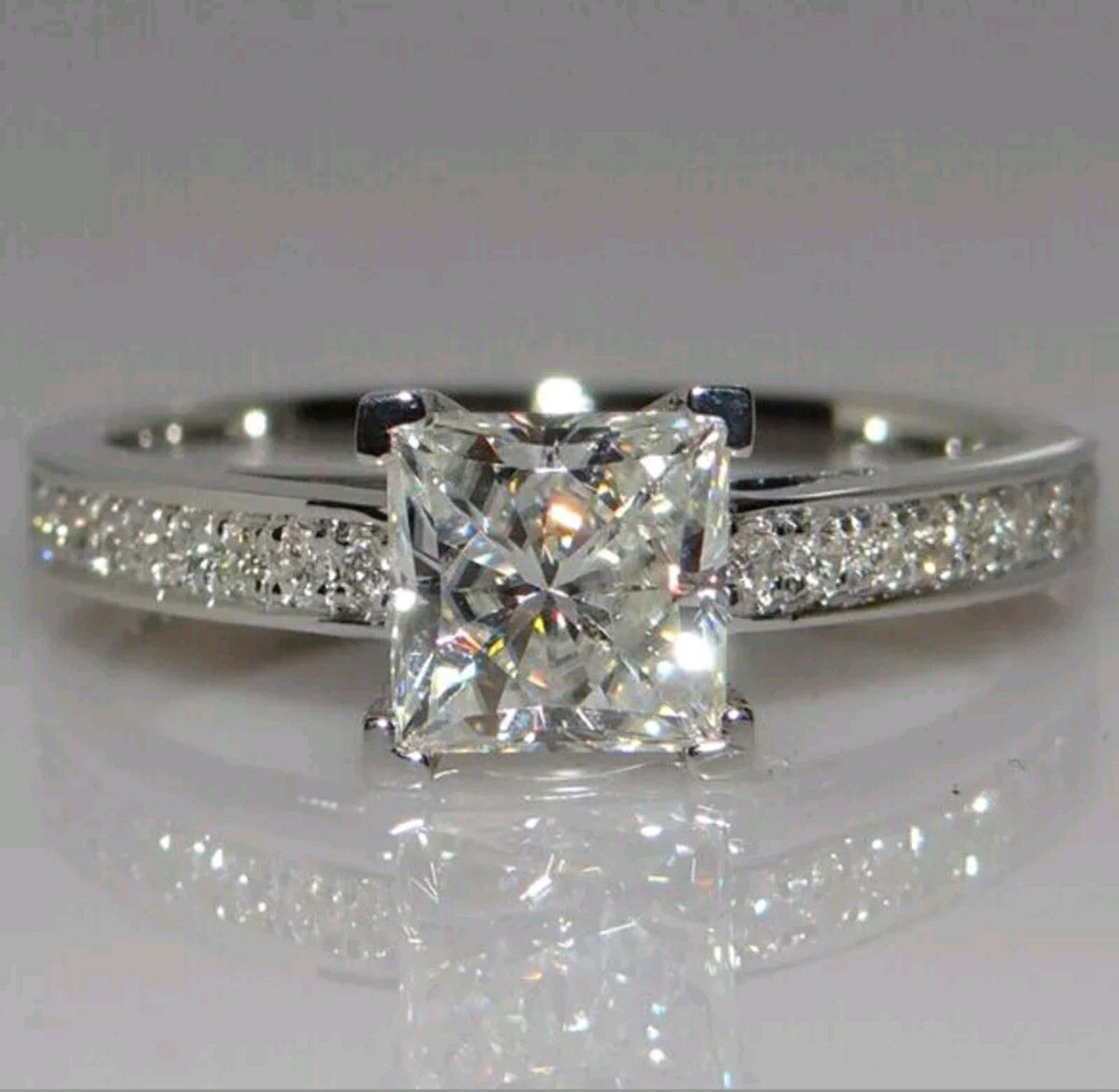 Brand new womens stamped 925 sterling silver genuine white sapphire engagement ring or promise ring
