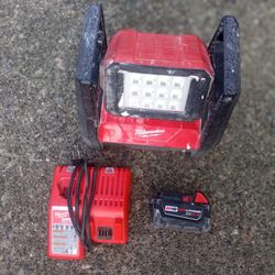 Milwaukee M18 Dual Power LED Light. With 5.0 Battery And Charger. 2360-20 , For Pick Up Fremont Seattle. No Low Ball Offers Please. No Trades 