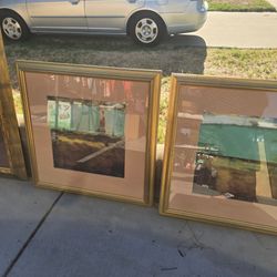 Gold Framed Wall Art Prints Set