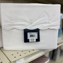 BRAND NEW Ralph Lauren Malin Scallop Organic Cotton Duvet Studio White Full/Queen