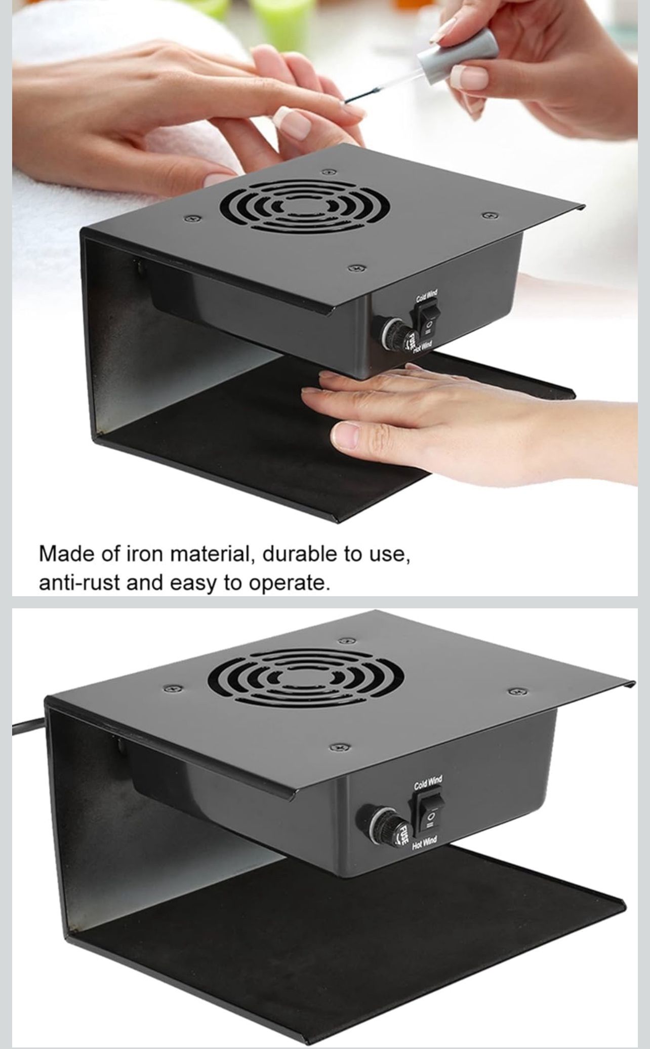 Nail Lamp, Fashion Nail Polish Drying Fan Nail Tools, Fast Drying Curing Nail Polish Dryer for Hands and Feet 