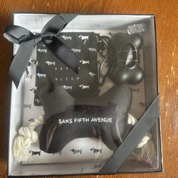 New in Box! Saks Fifth Avenue 3-Piece Dog Pet Gift set