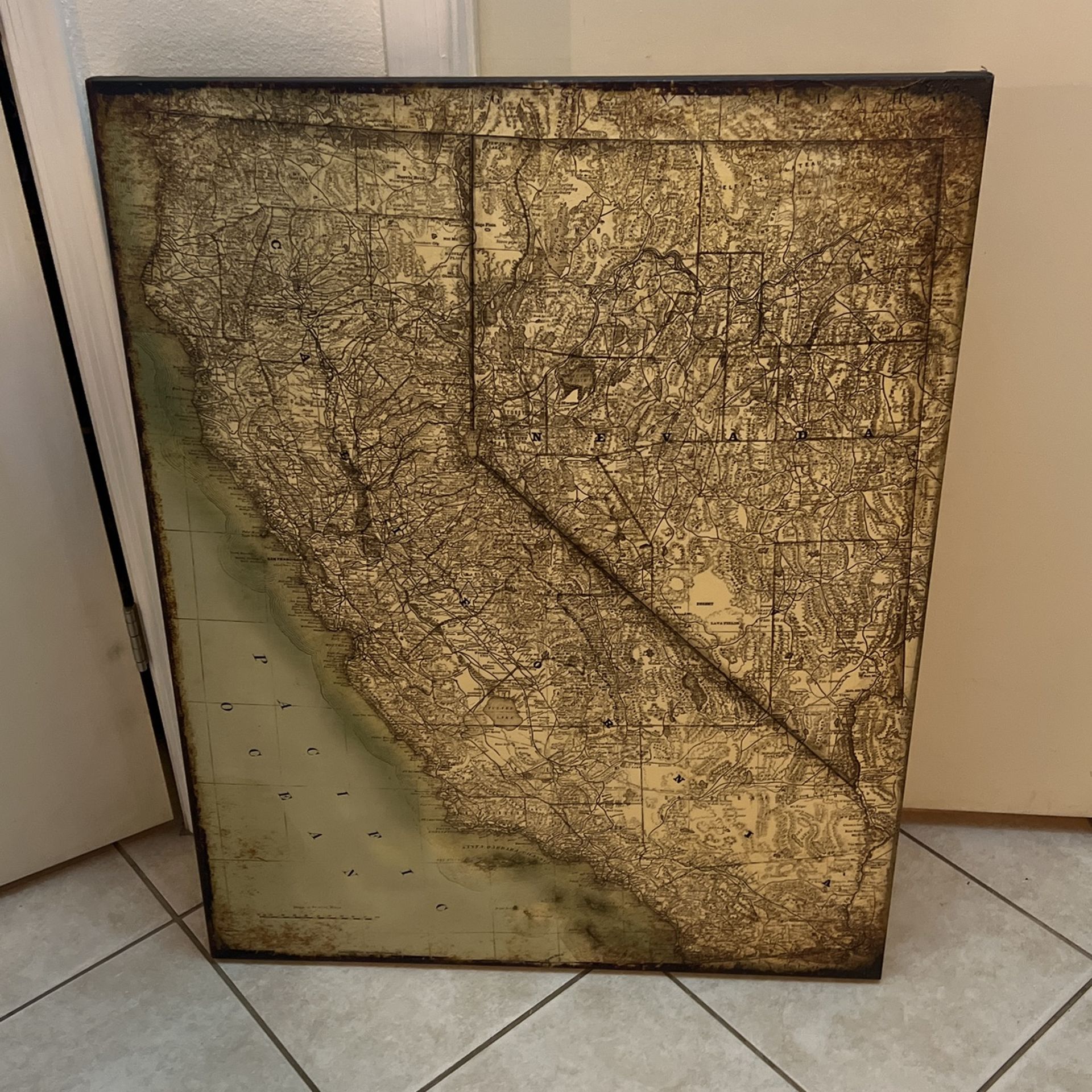 California Nevada Textured Art Piece