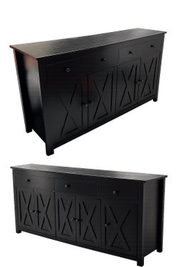 Modern Farmhouse Black Buffet Cabinet / TV Console / Sideboard