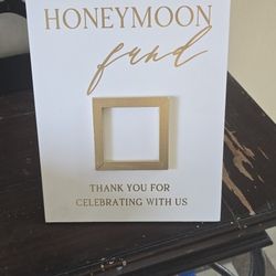 Honey moon fund QR code sign