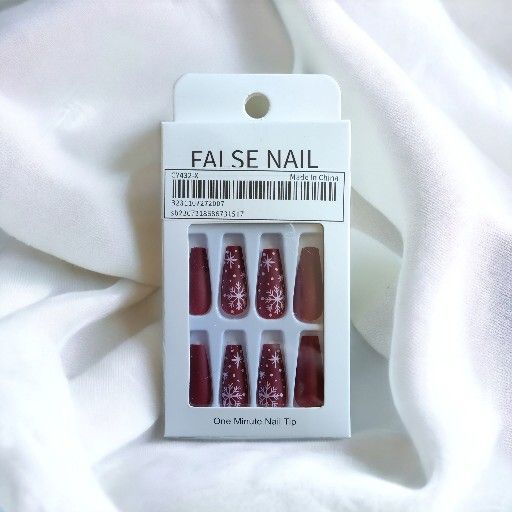 24 pcs. Snowflake Long Press-On Nails