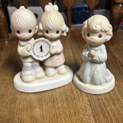 Precious Moments Figure Lot. Both Damaged