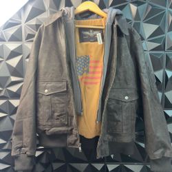 Men's Leather Flight Bomber Jacket