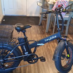 Used Heybike Mars E-Folding Bike, Black, 67 × 25 × 49 inches