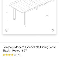 Bombelli Modern Extendable Dining Table Black - Project 62