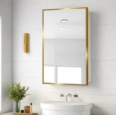 New Medicine Cabinet 16x28 Inch Mirror Medicine Cabinet with Spacious Storage Space, Recessed Mount