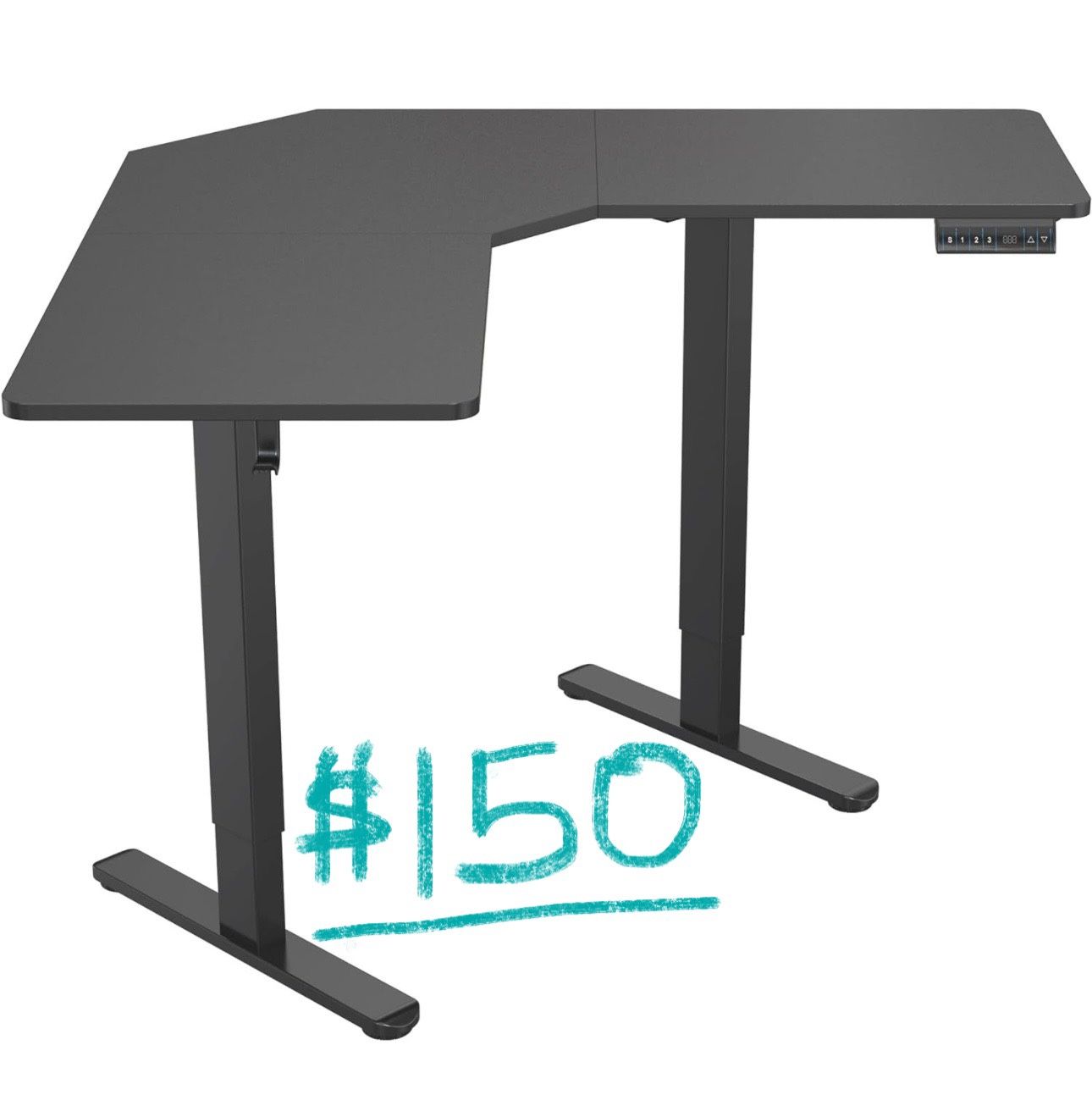 Brand New Ergonomic Height Adjustable Corner Desk | Electric Sit-Stand Desk with Large Desktop, Memory Settings, Steel Frame