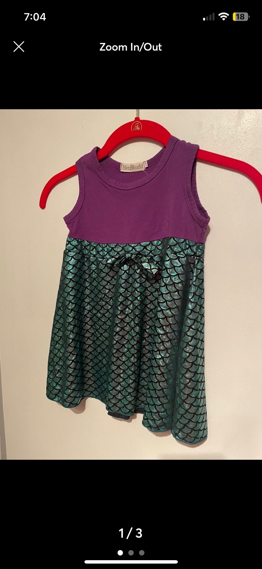 Henz Purple And Green Girls Mermaid Dress