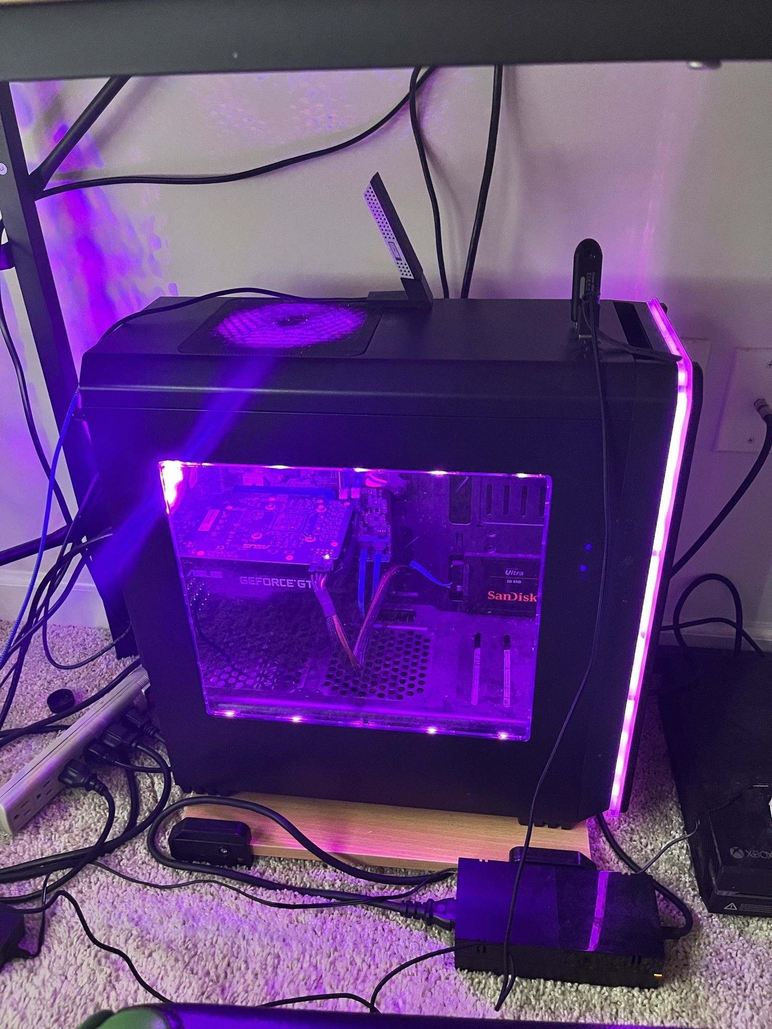 Multi LED case + motherboard + cpu (parts)