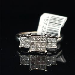10KT White Gold Diamond Ring 2.80g Size 6-1/2 157232/13