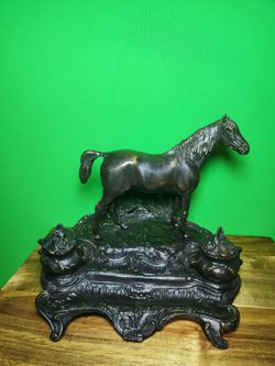 Antique Horse Inkwell