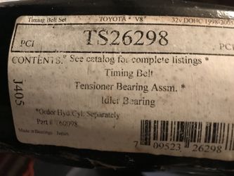 Lexus/Toyota v8 timing belt/water pump