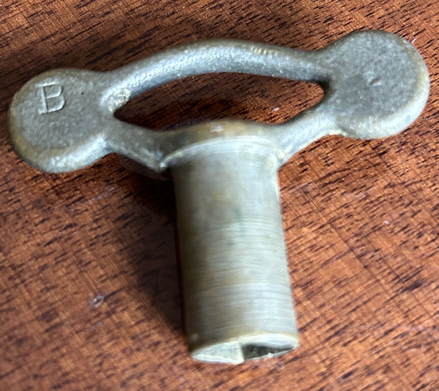 Antique Metal Clock Key Marked B Less Than 2 Inches