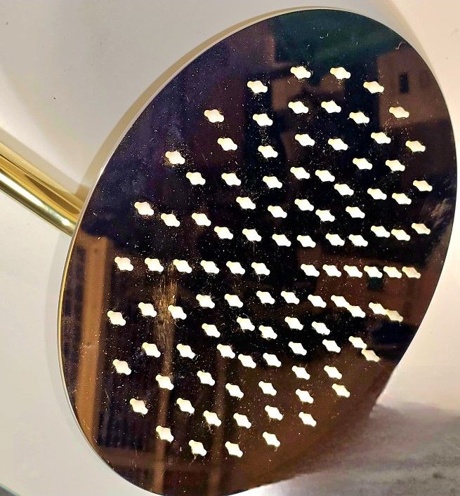 10 inch Round Rain Shower Head Brushed Gold With 15 " Reaches your Body Easily.