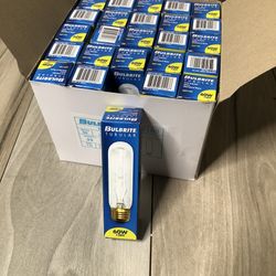 25 Pack Of 60W Bulbs Tubular E26 Bulbrite Specialty Standard Base