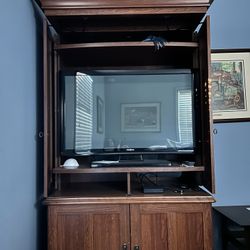 TV Cabinet Enclosed with Doors and Storage