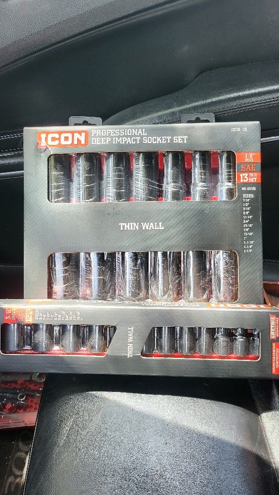 Icon Thin Wall 1/2" SAE Drive & 3/8" SAE Drive Impact Sets