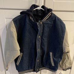 Brand New Denim Jacket with Hoodie - Large