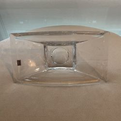 Nambe-Planar Lead Crystal Rectangular Bowl 11 1/2" x 6 1/4" x 3",