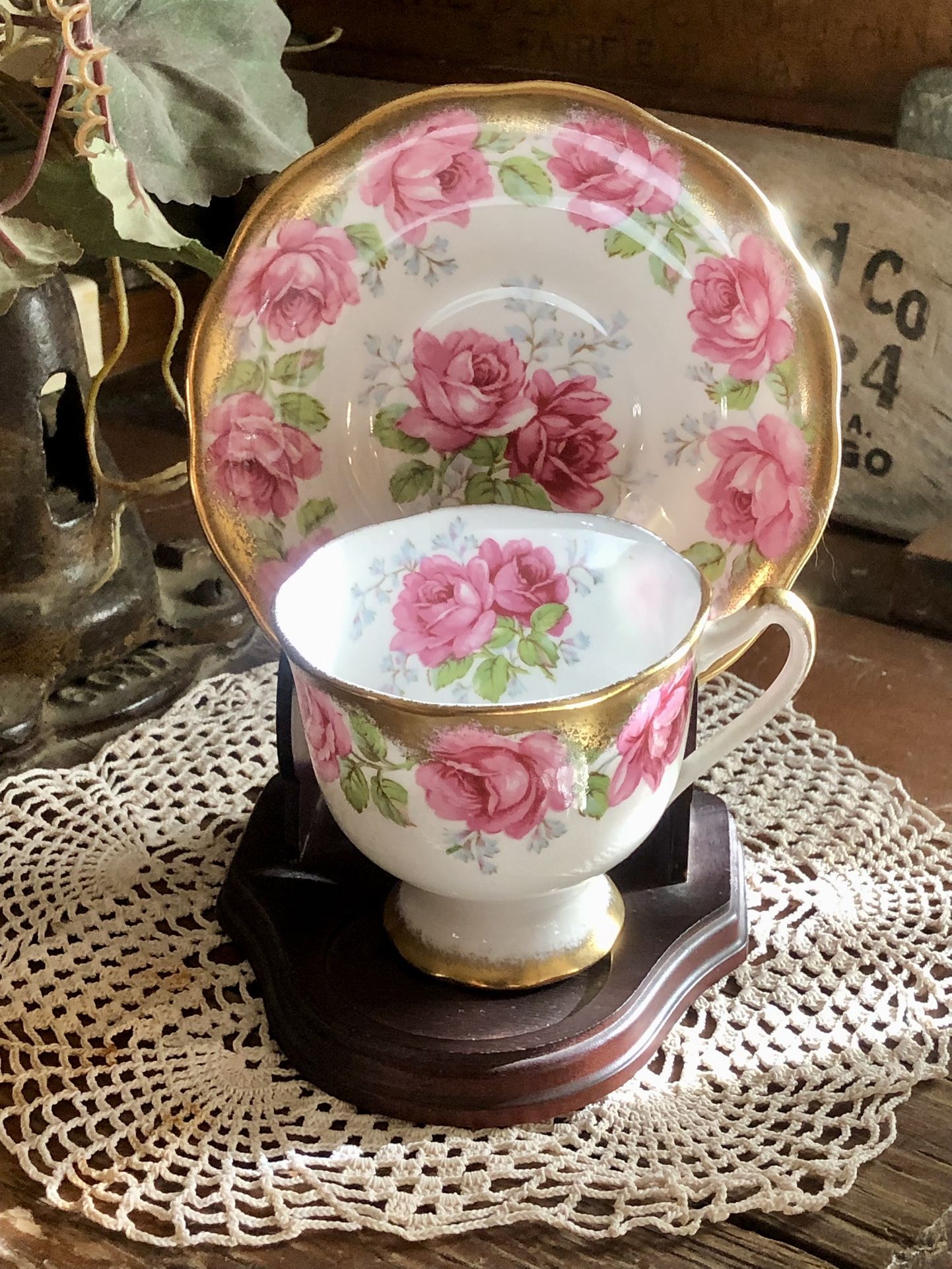 Vintage Fine Bone Bell China Teacup “Lady Alexander Rose”