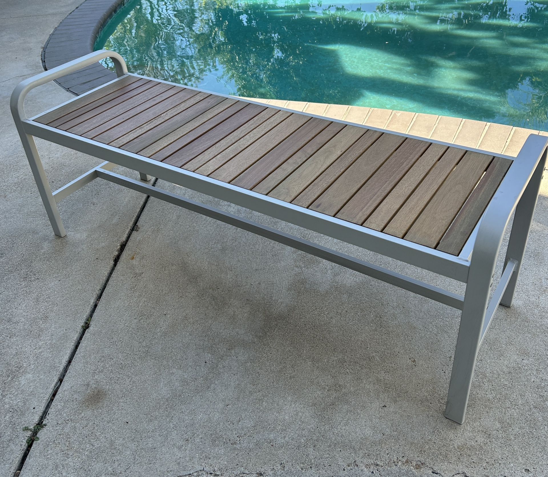 outdoor Patio Furniture, Acacia, Wood Benches, I Have Two, Excellent Condition, Great For Extra Seating, or Kids Table, see profile for more outdoor F