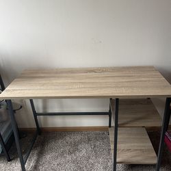 Desk with two shelves