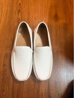 Men's St.Johns Bay White Leather Casual Fashion Loafers Size 9